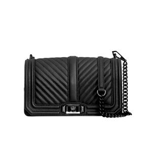 Rebecca Minkoff Black Chevron Quilted Love Crossbody Bag